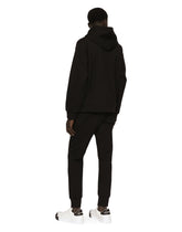 Jersey sweatshirt with hood and embroidery - | Dolce & Gabbana
