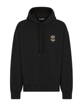 Jersey sweatshirt with hood and embroidery - | Dolce & Gabbana