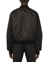 Nylon jacket with branded plate - | Dolce & Gabbana