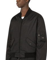 Nylon jacket with branded plate - | Dolce & Gabbana