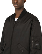 Nylon jacket with branded plate - | Dolce & Gabbana