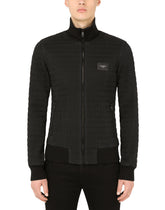 Quilted nylon jacket with branded plate - | Dolce & Gabbana