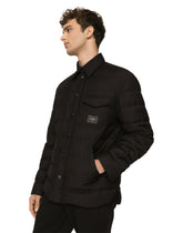 Quilted nylon jacket with branded plate - | Dolce & Gabbana