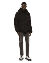 Quilted jacket with hood and branded tag - | Dolce & Gabbana