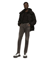 Quilted jacket with hood and branded tag - | Dolce & Gabbana