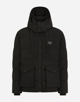 Quilted jacket with hood and branded tag - | Dolce & Gabbana