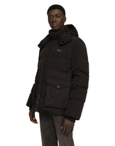 Quilted jacket with hood and branded tag - | Dolce & Gabbana