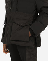 Quilted jacket with hood and branded tag - | Dolce & Gabbana