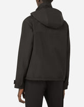 Nylon jacket with hood and branded plate - | Dolce & Gabbana