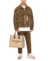 Jersey jacquard jacket with leopard design and patch embellishment - | Dolce & Gabbana