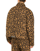 Jersey jacquard jacket with leopard design and patch embellishment - | Dolce & Gabbana