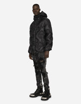 Hooded quilted nylon jacket with DG logo - | Dolce & Gabbana