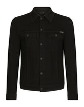 Black stretch denim jacket - | Dolce & Gabbana