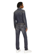 Stretch light blue wash denim jacket - | Dolce & Gabbana