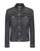 Stretch light blue wash denim jacket - | Dolce & Gabbana