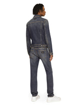 Stretch light blue wash denim jacket - | Dolce & Gabbana