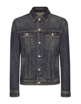 Stretch light blue wash denim jacket - | Dolce & Gabbana