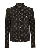 Stretch cotton jacquard jacket with DG Monogram design - | Dolce & Gabbana