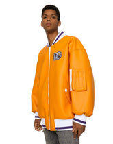 Faux leather jacket with DG patch - | Dolce & Gabbana