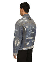 Blue wash denim jacket with rips - | Dolce & Gabbana