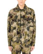 Flocked camouflage-print denim jacket - | Dolce & Gabbana