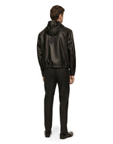 Reversible pinstripe wool and leather jacket - | Dolce & Gabbana