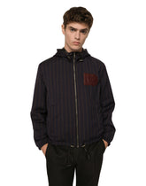Reversible pinstripe wool and leather jacket - | Dolce & Gabbana
