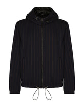 Reversible pinstripe wool and leather jacket - | Dolce & Gabbana