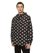 Quilted nylon jacket with hood and DG logo print - | Dolce & Gabbana