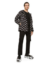 Quilted nylon jacket with hood and DG logo print - | Dolce & Gabbana