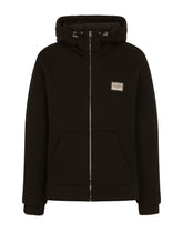 JERSEY HOODIE WITH LOGO PLATE - | Dolce & Gabbana