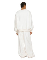 Round-neck terrycloth sweatshirt with logo tag - | Dolce & Gabbana