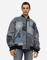 Stretch patchwork denim jacket - | Dolce & Gabbana