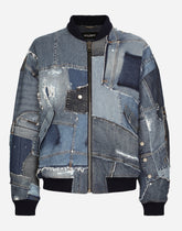 Stretch patchwork denim jacket - | Dolce & Gabbana