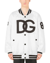 Satin jacket with DG embroidery and patch - | Dolce & Gabbana