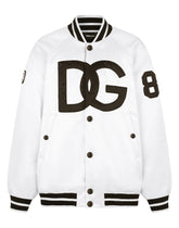 Satin jacket with DG embroidery and patch - | Dolce & Gabbana