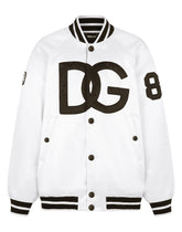 Satin jacket with DG embroidery and patch - | Dolce & Gabbana