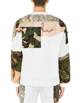 Camouflage patchwork sweatshirt with DG logo - | Dolce & Gabbana