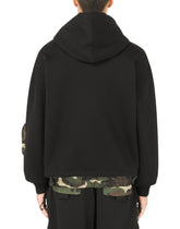 Hoodie with camouflage-print details - | Dolce & Gabbana