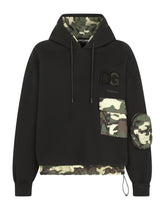 Hoodie with camouflage-print details - | Dolce & Gabbana