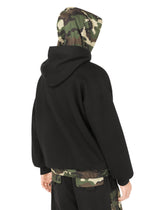 Hoodie with camouflage-print details - | Dolce & Gabbana