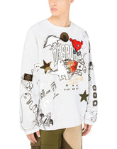 Printed jersey sweatshirt with patch - | Dolce & Gabbana