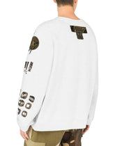 Printed jersey sweatshirt with patch - | Dolce & Gabbana