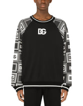 Jersey sweatshirt with DG logo print - | Dolce & Gabbana