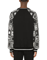 Jersey sweatshirt with DG logo print - | Dolce & Gabbana