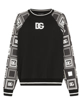 Jersey sweatshirt with DG logo print - | Dolce & Gabbana