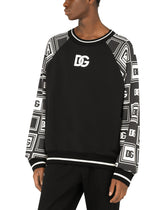 Jersey sweatshirt with DG logo print - | Dolce & Gabbana