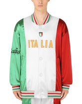 Satin jacket with patch - | Dolce & Gabbana