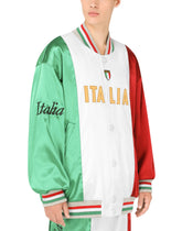 Satin jacket with patch - | Dolce & Gabbana