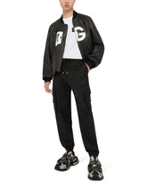 Leather jacket with DG logo print - | Dolce & Gabbana
